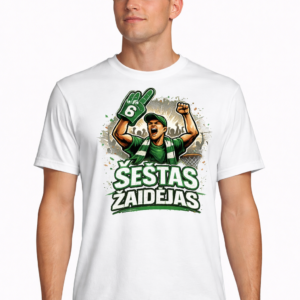 Balti marškinėliai ,,Šeštas žaidėjas''