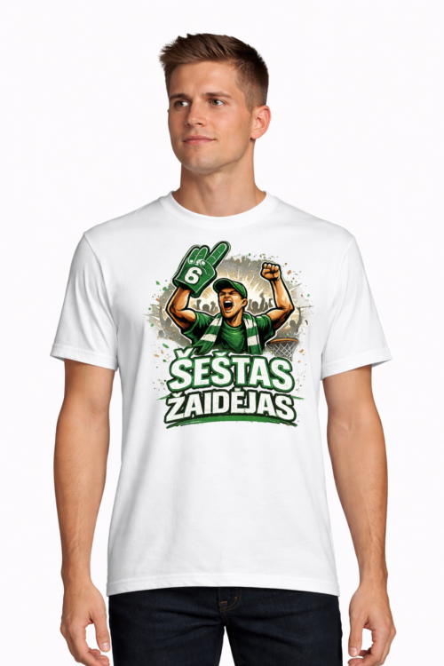 Balti marškinėliai ,,Šeštas žaidėjas''