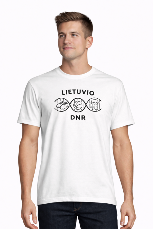 Balti marškinėliai ,,Lietuvio DNR''